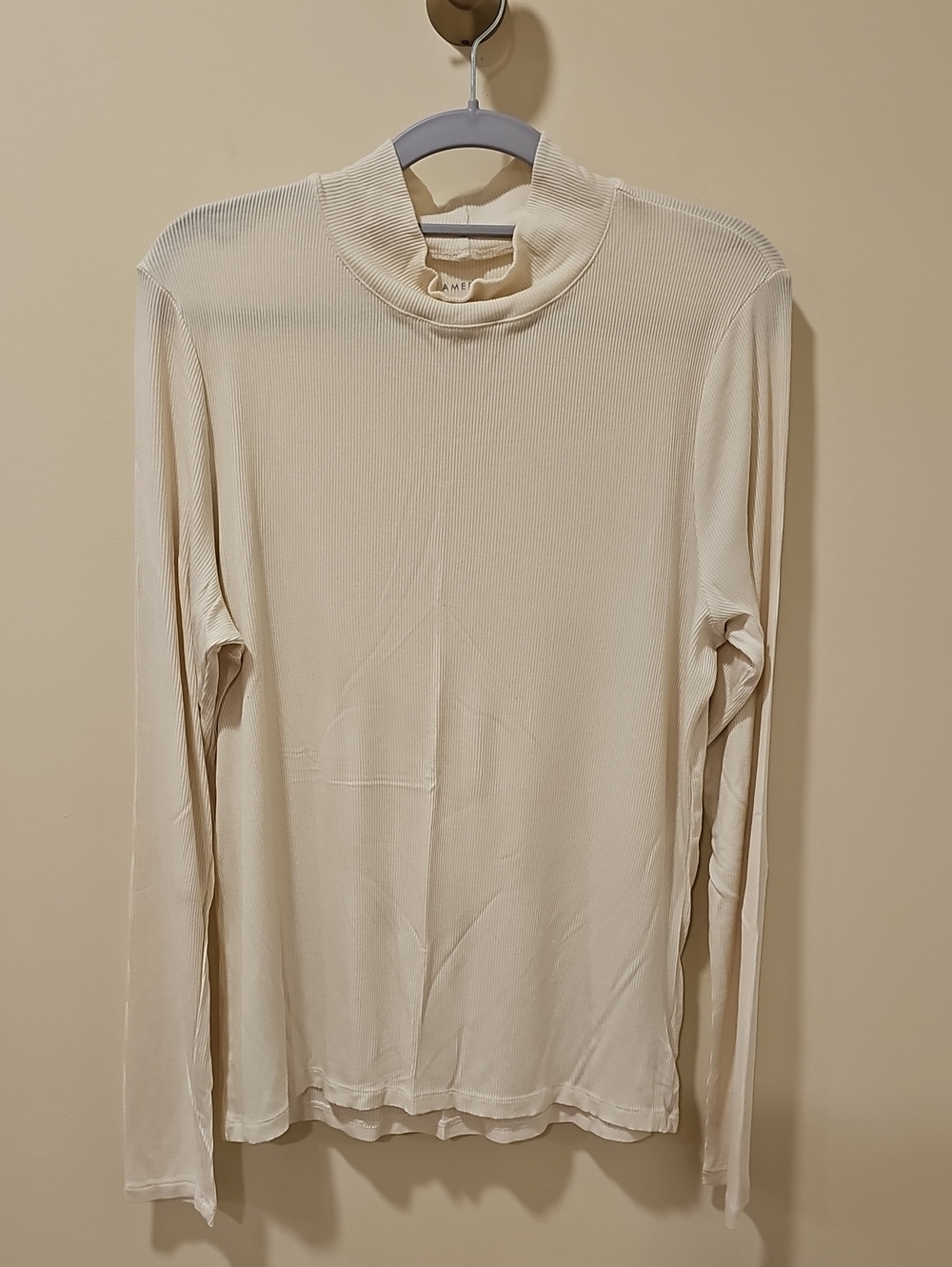 American Eagle Outfitters Ribbed Long-Sleeve Mock Neck Top; EUC; XL